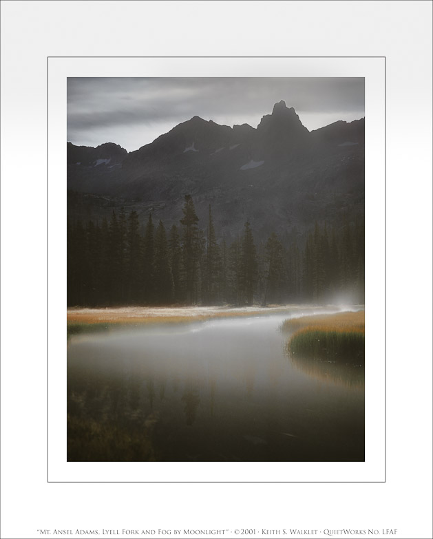 Mt. Ansel Adams, Lyell Fork and Fog by Moonlight, 2001
