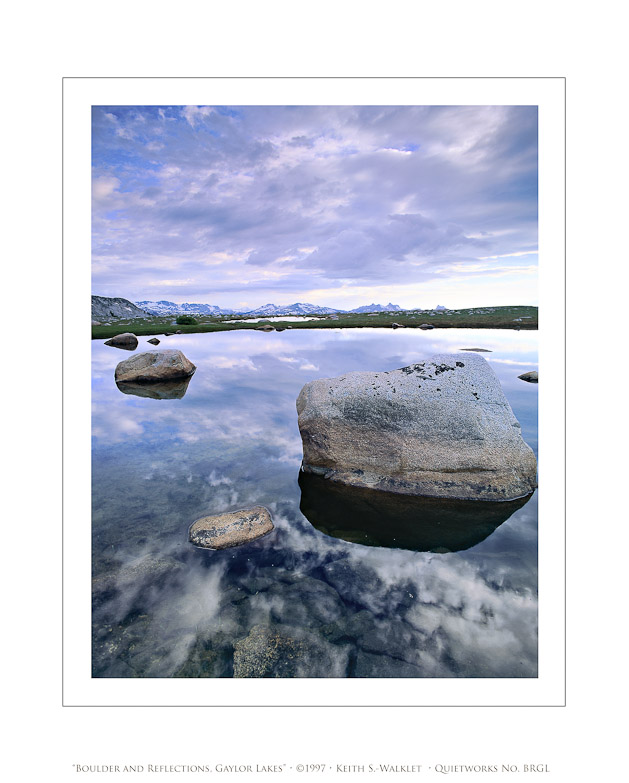 Boulder and Reflections, Gaylor Lakes, 1997